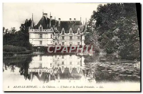 Cartes postales Azay Le Rideau Le Chateau L&#39Indre et la facade orientale