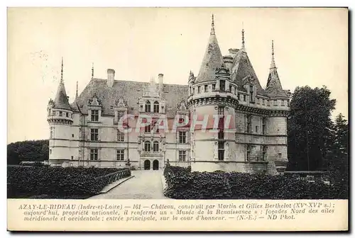 Ansichtskarte AK Azay Le Rideau Chateau Constuit Par Martin et Gilles Berthelot