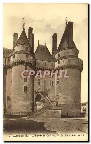 Cartes postales Langeais L&#39Entree Du Chateau Le Pont Levis