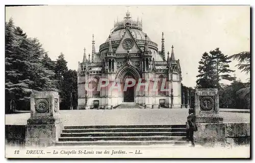 Cartes postales Dreux La Chapelle St Louis Vue Des Jardins