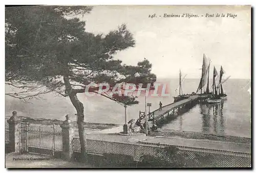 Cartes postales Environs D&#39Hyeres Pont De La Plage Bateaux