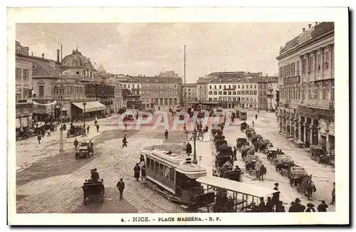 Cartes postales Nice Plage Massena Tramway