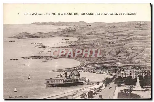 Cartes postales Nice A Cannes Grasse St Raphael et Frejus