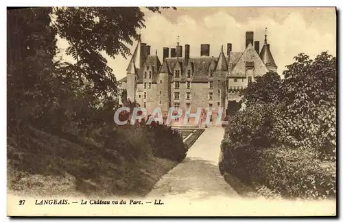 Cartes postales Langeais Le Chateau Vu Du Parc