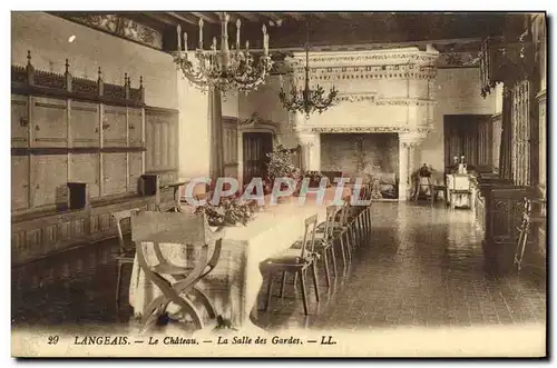 Cartes postales Langeais Le Chateau La Salle Des Gardes