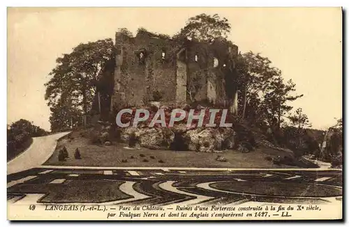 Cartes postales Langeais Parc Du Chateau Ruines D&#39Une Forteresse