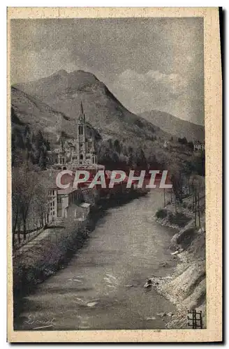 Cartes postales Lourdes La basilique et le Gave