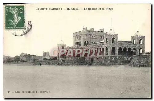 Cartes postales La Cote D&#39Argent Hendaye Le Casino Et La Plage