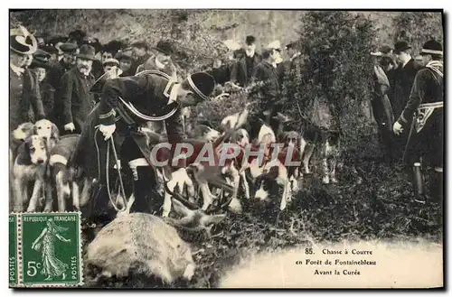 Cartes postales Foret De Fontainebleau Avant La Curee Chasse a courre Chiens
