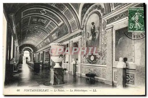 Cartes postales Fontainebleau Le Palais La Bibliotheque