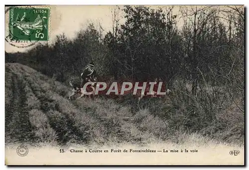 Cartes postales Foret De Fontainebleau La Mise A La Voie Chien Chasse