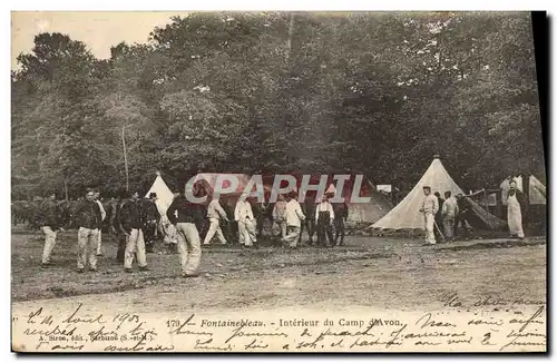 Ansichtskarte AK Foret de Fontainebleau Interieur du Camp d&#39Avon Militaria