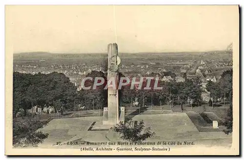 Ansichtskarte AK Laon Monument aux Morts et Panorama de la Cite du Nord