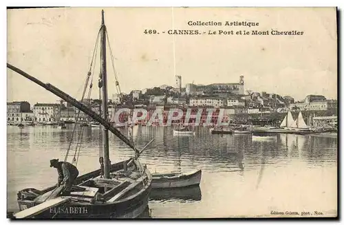 VINTAGE POSTCARD Cannes the Port and the Mount Knight Boats