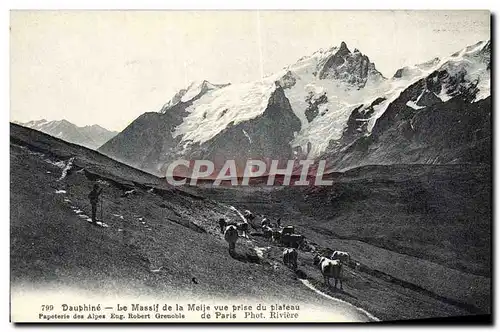 Cartes postales Dauphine Le Massif de la Meije Vue Prise du Plateau