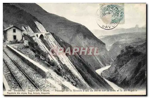 Cartes postales Dauphine Ligne de la Mure Passage de la Rivoire a Pic sur le Drac et le Mt Aiguille