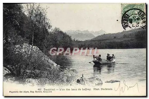 Cartes postales L&#39un des lacs de Laffrey Barque