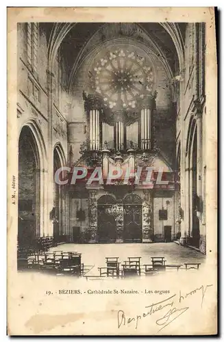 Ansichtskarte AK Beziers Cathedrale St Nazaire Les orgues