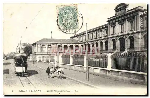 Ansichtskarte AK Saint Etienne Ecole Professionnelle Tramway