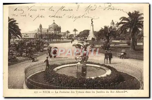 Ansichtskarte AK Nice La Fontaine des Tritons Dans les jardins du roi Albert 1er