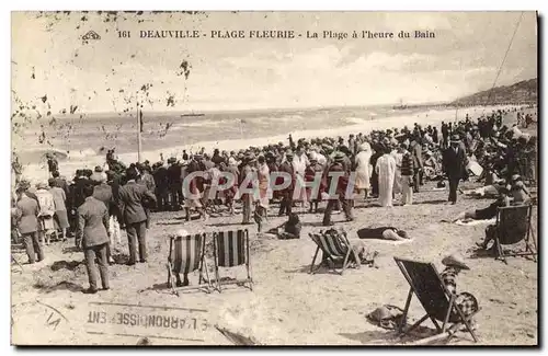 Cartes postales Deauville Plage Fleurie La Plage a l'heure du bain