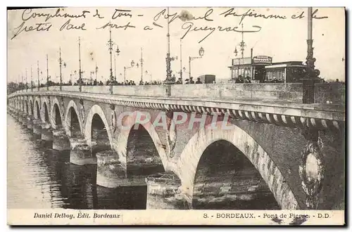 Cartes postales Bordeaux Pont de Pierre Tramway