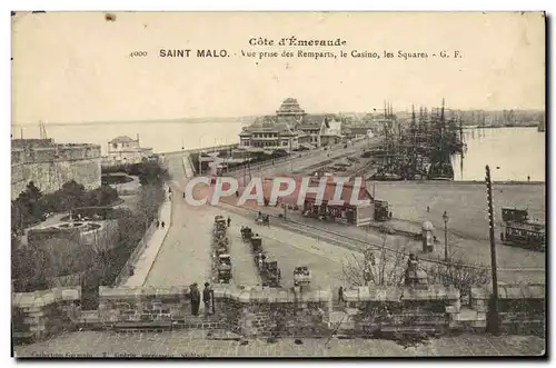 Cartes postales Saint Malo Vue Prise des remparts le Casino Les squares