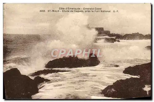 Cartes postales Saint Malo Etude de Vagues Pres le Fort National