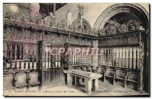 Cartes postales Saint Herbot Cloture et Stailes du Choeur