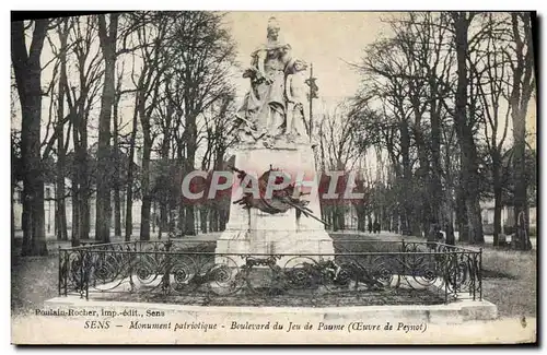 Cartes postales Sens Monument Patriotique Boulevard du Jeu de Paume Peynot