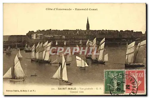 Ansichtskarte AK Saint Malo Vue generale Bateaux