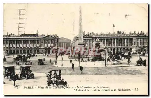 Ansichtskarte AK Paris Place de la Concorde vue sur le Ministere de la Marine