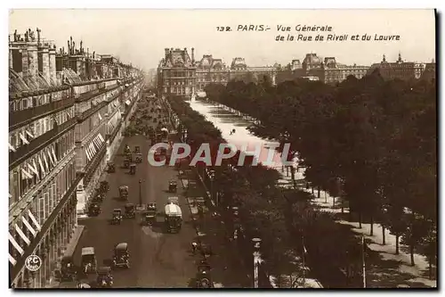 Ansichtskarte AK Paris Vue Generale de la Rue de Rivoli et du Louvre