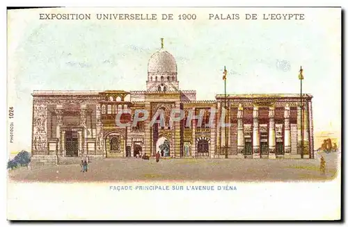 Ansichtskarte AK Exposition Universelle De 1900 Paris Palais De L&#39Egypte Facade principale sur l&#39avenue d&#