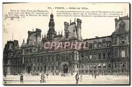 Cartes postales Paris Hotel de Ville