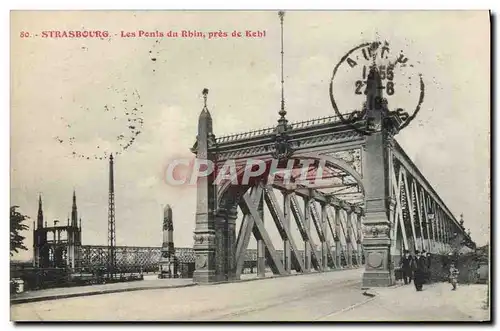 Ansichtskarte AK Strasbourg Les Ponts du Rhin Pres de Kehl