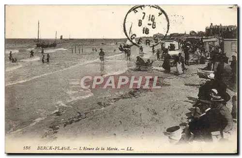 Cartes postales Berck Plage L'Heure de la Maree Ane Mule
