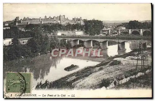 Ansichtskarte AK Carcassonne Les Ponts et la Cite