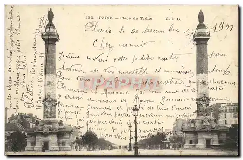 Cartes postales Paris Place du Trone