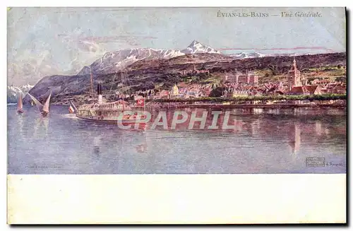 Cartes postales Evian les Bains Vue generale Bateau