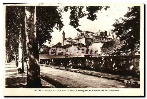 Cartes postales Auch Les quais Vue sur la tour d&#39Armagnac et l&#39abside de la cathedrale