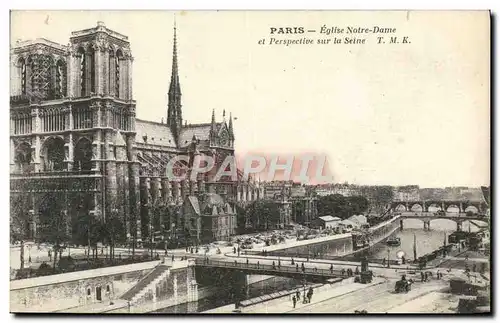 Ansichtskarte AK Paris Eglise Notre Dame et perspective sur la Seine