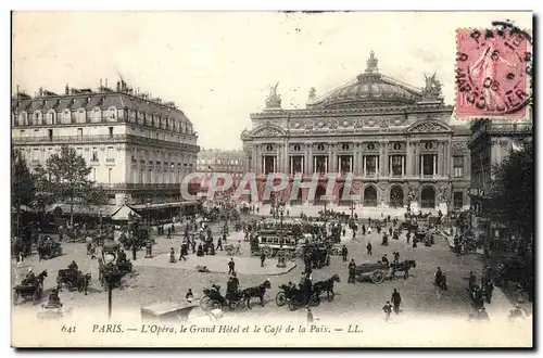 Ansichtskarte AK Paris L&#39Opera Le Grand Hotel Et Le Cafe De La Paix