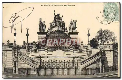 Cartes postales Rouen Fontaine Sainte Marie