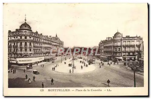 Cartes postales Montpellier Place De La Comedie Tramway