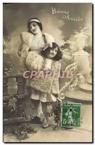 Cartes postales Fantaisie Femme Enfants Bonne Annee