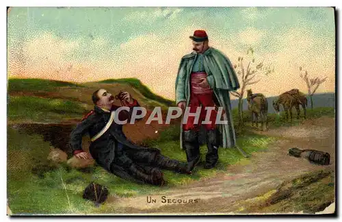 Cartes postales Fantaisie Un secours Militaria