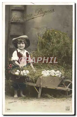 Cartes postales Fantaisie Enfant Oeufs Paques