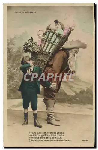 Cartes postales Fantaisie Enfants mechants Grand pere