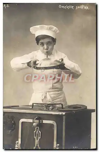 Cartes postales Omelette Soufflee Enfant Chef